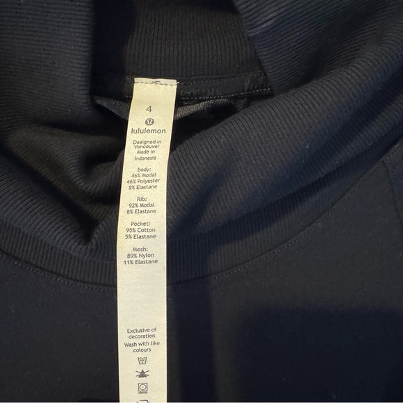 Lululemon High Lines Pullover Black Turtleneck Sweater | Size 4 - Picture 4 of 6